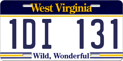 WV license plate 1DI131