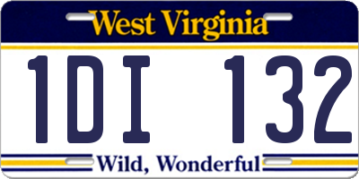 WV license plate 1DI132