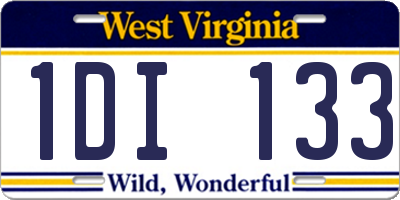 WV license plate 1DI133