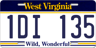 WV license plate 1DI135