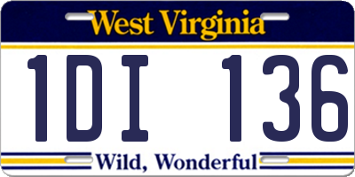 WV license plate 1DI136