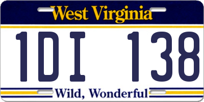 WV license plate 1DI138