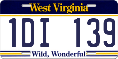 WV license plate 1DI139