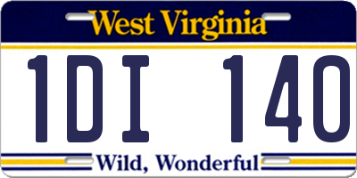 WV license plate 1DI140