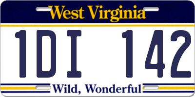 WV license plate 1DI142