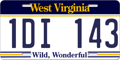 WV license plate 1DI143