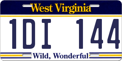 WV license plate 1DI144