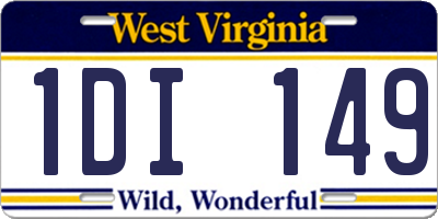 WV license plate 1DI149