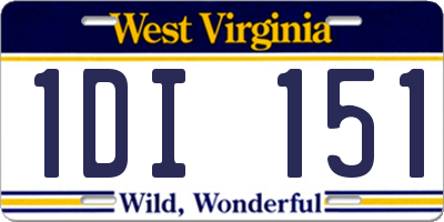 WV license plate 1DI151