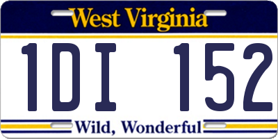 WV license plate 1DI152