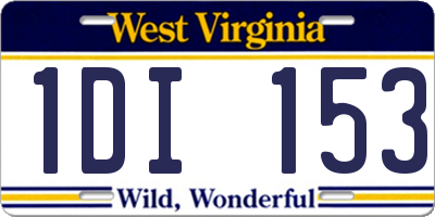 WV license plate 1DI153