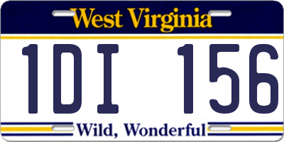 WV license plate 1DI156