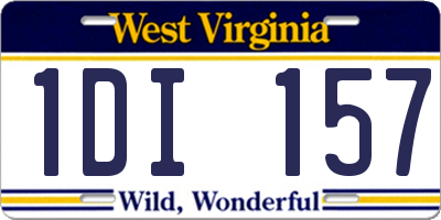 WV license plate 1DI157