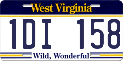 WV license plate 1DI158