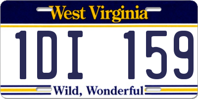 WV license plate 1DI159
