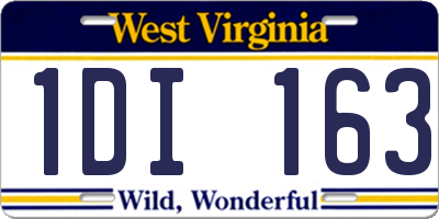 WV license plate 1DI163