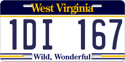 WV license plate 1DI167
