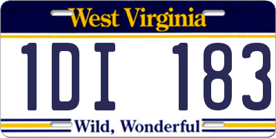 WV license plate 1DI183