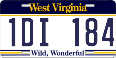 WV license plate 1DI184