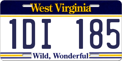 WV license plate 1DI185