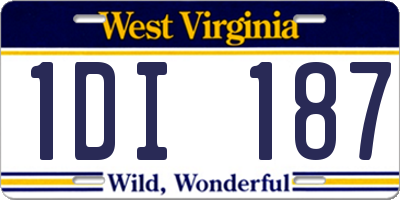 WV license plate 1DI187