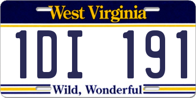 WV license plate 1DI191