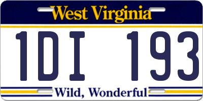 WV license plate 1DI193