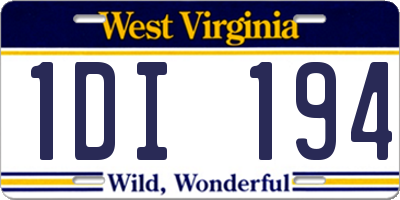 WV license plate 1DI194