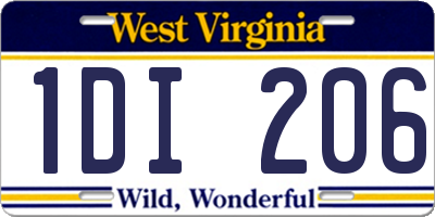 WV license plate 1DI206