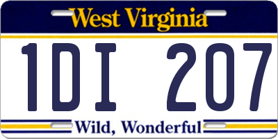 WV license plate 1DI207