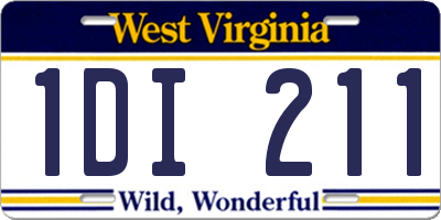 WV license plate 1DI211