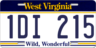 WV license plate 1DI215