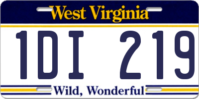WV license plate 1DI219