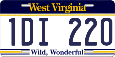 WV license plate 1DI220