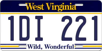 WV license plate 1DI221