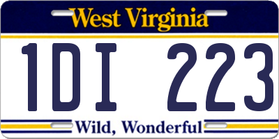 WV license plate 1DI223