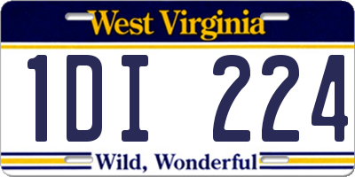 WV license plate 1DI224
