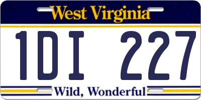 WV license plate 1DI227