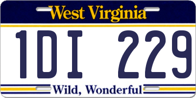 WV license plate 1DI229