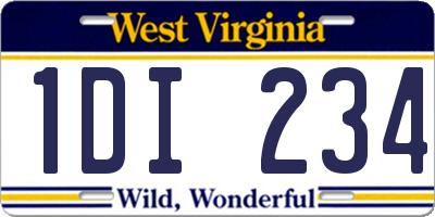 WV license plate 1DI234