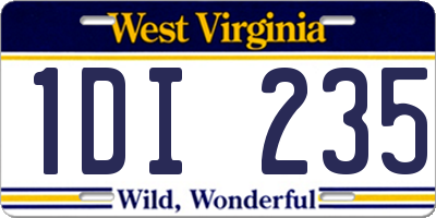 WV license plate 1DI235
