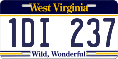 WV license plate 1DI237