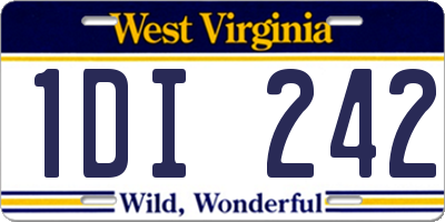 WV license plate 1DI242
