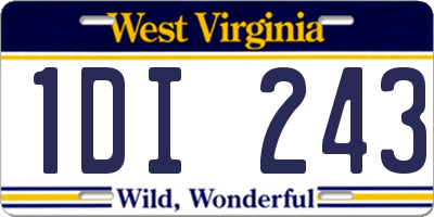 WV license plate 1DI243