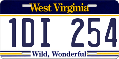 WV license plate 1DI254