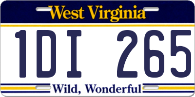 WV license plate 1DI265