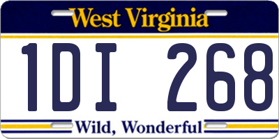 WV license plate 1DI268