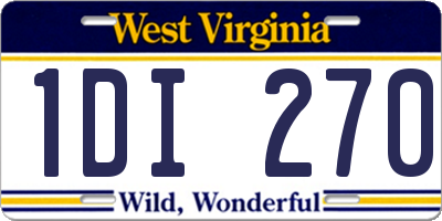 WV license plate 1DI270