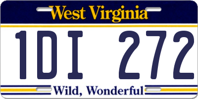 WV license plate 1DI272