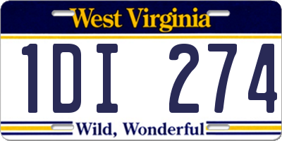 WV license plate 1DI274